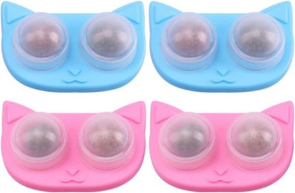 POPETPOP 4 Pièces Bonbons Chat Friandise Chat Sucre Collations Bleues Friandises Boules De Poils Jouet D'énergie Nutritionnelle Faire Tourner Boule De Poils Balle Jouet Socle en Plastique