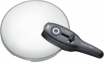 Silit Sicomatic T-plus Couvercle de rechange pour autocuiseur 3 l, 4,5 l, 6,5 l, 8,5 l, casserole vapeur 22 cm, 2 niveaux de cuisson, régulateur de niveau de cuisson à une main, 2121305002