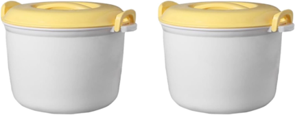 Bzwyonst 2X Four à Micro-Ondes Portable Cuiseur à Riz Cuiseur à Vapeur Multifonctionnel 2800Ml Isolation Lunch Box Ustensiles de Cuisson à la Vapeur pour Micro-Ondes