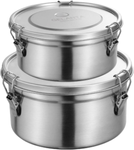 Zfseyuh 2pièces Boite Bento en Acier Inoxydable 700ml&1100ml Boîte à Repas Étanche Bento Box for Kids Adults Boîte à Lunch pour les Déplacements