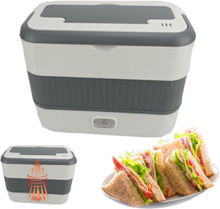 Aznever Boîtes à lunch chauffées,Récipients à déjeuner étanches pour adultes avec bouton poussoir - Déjeuner scolaire contenant des fournitures pour plats, riz, œufs, nouilles, soupe