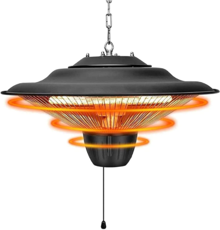 Samnuerly Chauffage de terrasse électrique, Chauffage Suspendu extérieur, Chauffage de terrasse Vertical de Balcon pour Le Chauffage extérieur de Jardin de Garage de Cour, 2000W