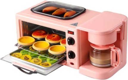 Grille-pain Four grille-pain petit four 9L maison multifonctionnelle 3-en-1 machine à petit-déjeuner four électrique café omelette grille-pain toast friteuse à air