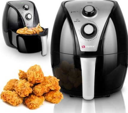 alpina Friteuse sans Huile - Air Fryer - XL 3,2 Litres - 80-200 Degrés - 1500 Watt - Noir (3,2 L)